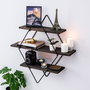 Hanah Home Erysimum Estantería de Pared Negro y Nogal